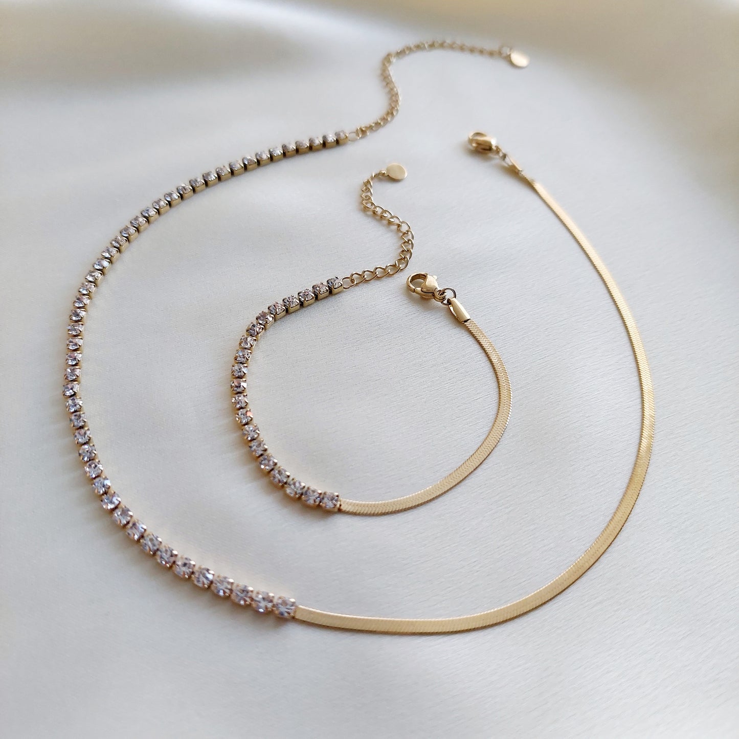 Schmuckset Lina 14 K vergoldet