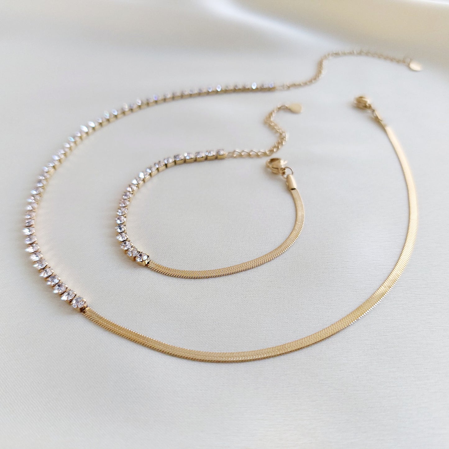 Schmuckset Lina 14 K vergoldet