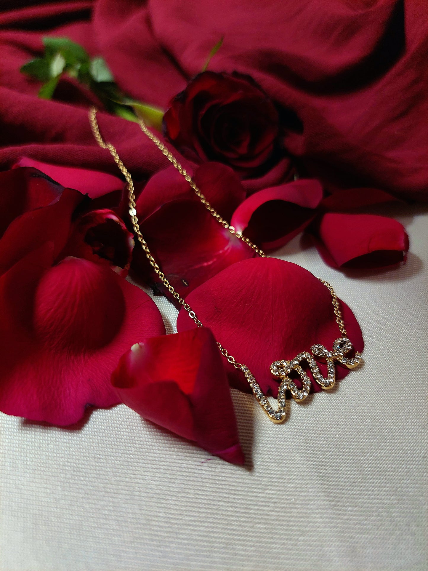 Schmuckset Love 14 K vergoldet