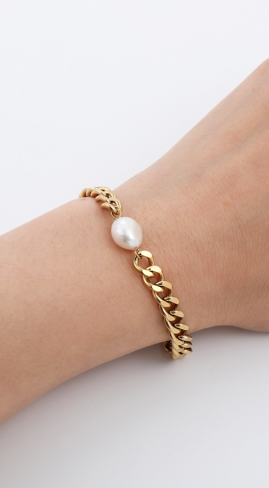 Armband mit Perle 14 K vergoldet