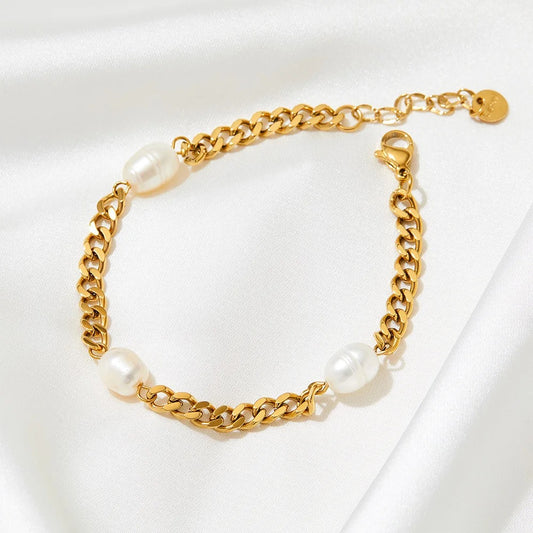 Armband mit Perlen 18K vergoldet