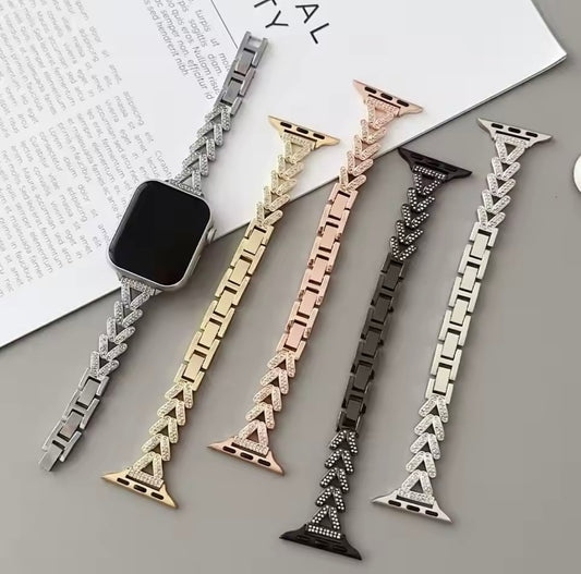 Glitzer Edelstahl Armband für Apple Watch