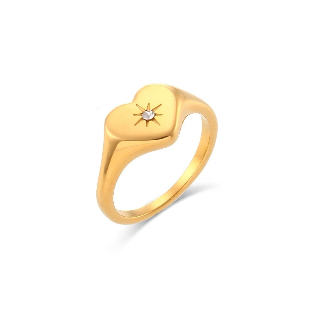 Ring Love 18 K vergoldet