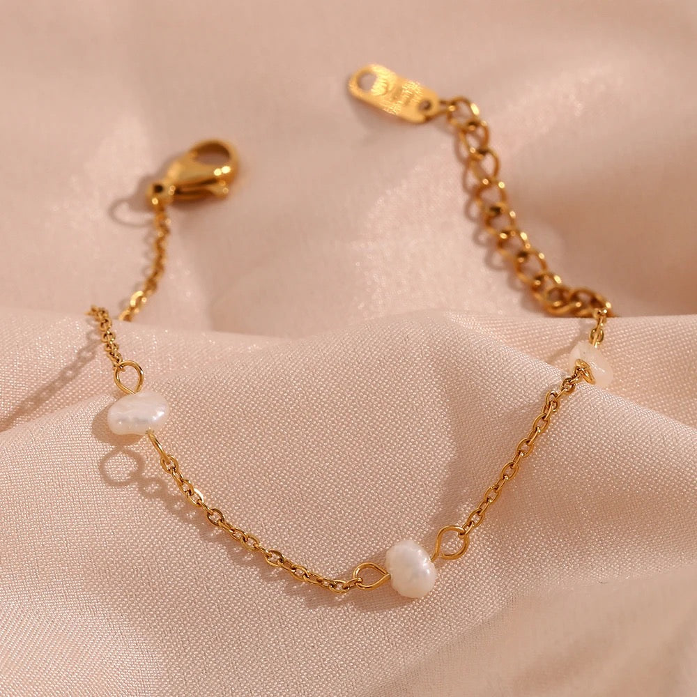 Armband Pearl 18 K vergoldet