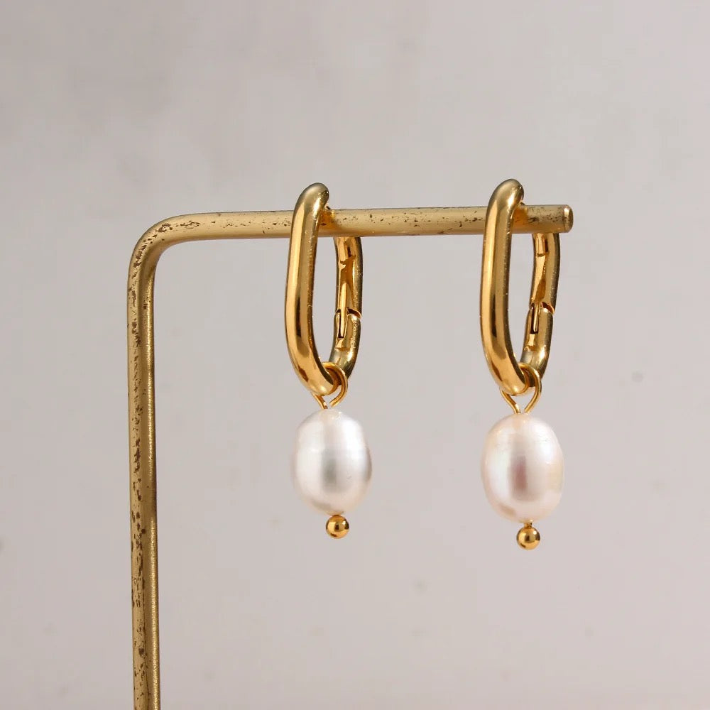 Ohrringe Pearl 18 K vergoldet