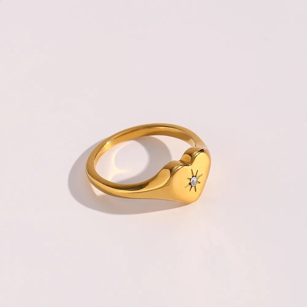 Ring Love 18 K vergoldet