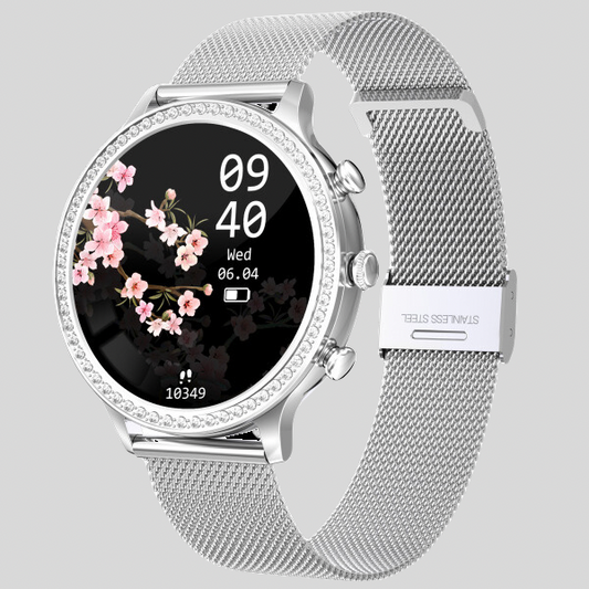 Elegante Smart-Watch mit Glitzerrand